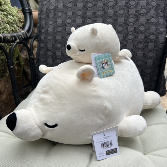 NWT bundle Marshmallow Animal bolster cushion Nemunemu polar bear white - Picture 2 of 8